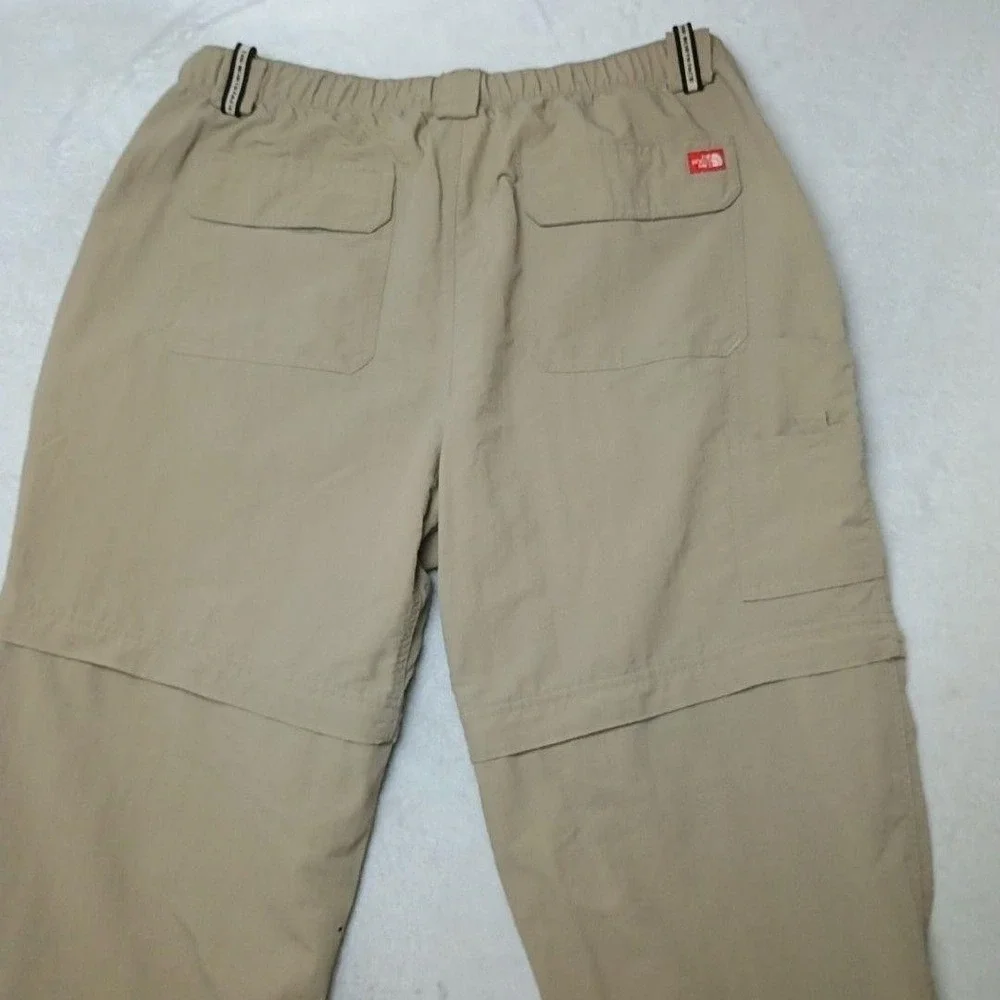 North Face Pants Mens Large Beige Cargo Nylon Convertible Outdoor Hiking Fishing